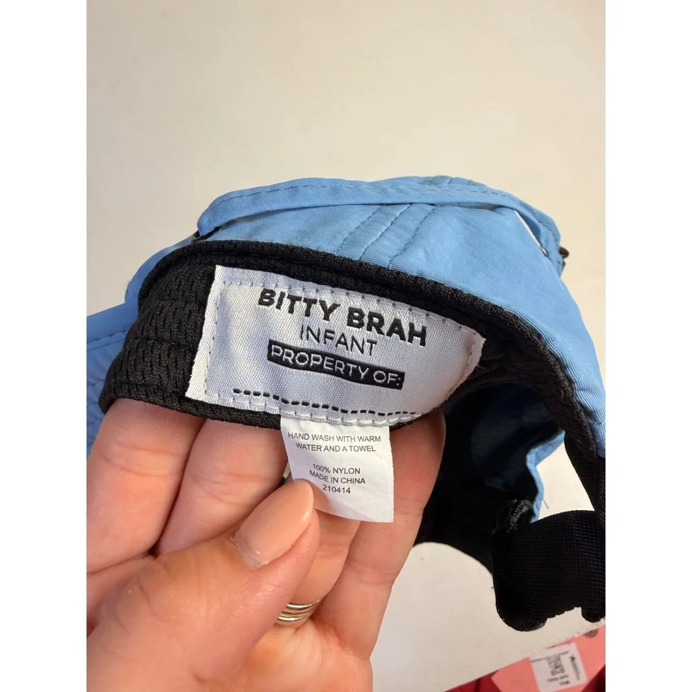 Bitty Brah Infant Hat Kids Infant Blue Excellent Fishing Patch Nylon Sun Cap